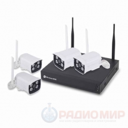  8-канальный WiFi IP регистратор + 4 WiFi камеры 2Мп, VNK04